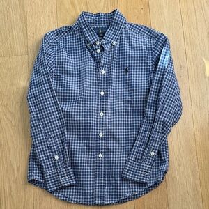Ralph Lauren Blue Checkered Button-Up Shirt Boys Sz M 10-12